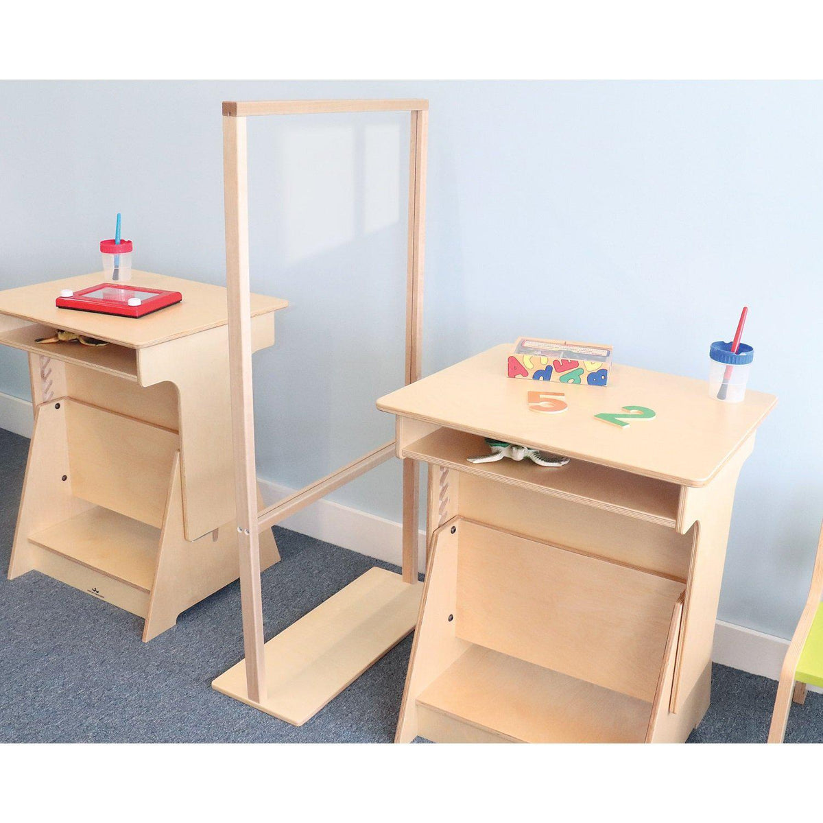 Floor Standing Acrylic Partition, 25" Wide