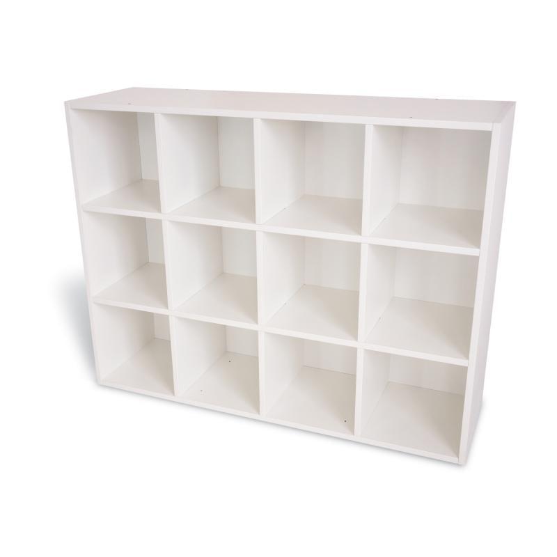 White Wall Collection 12 Cubby Backpack Storage Cabinet