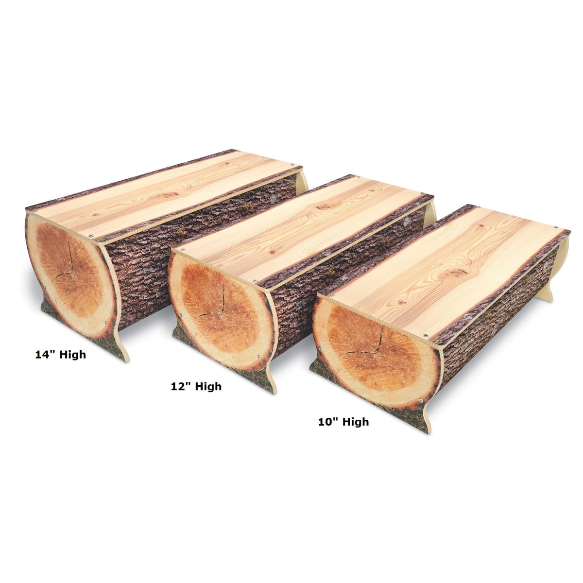 Nature View Live Edge Collection Log Bench, 14" High