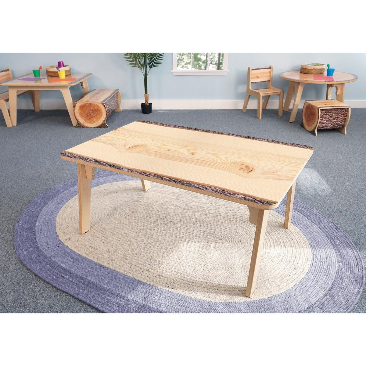 Nature View Live Edge Collection Rectangle Table, 20" High