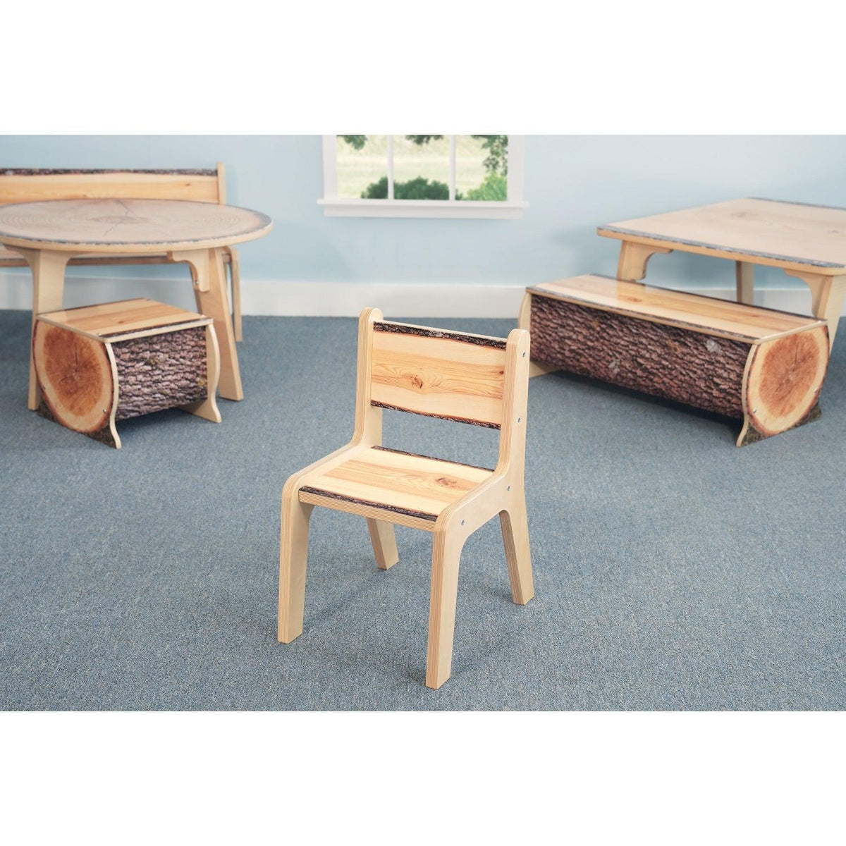 Nature View Live Edge Collection Chair, 12" Seat Height