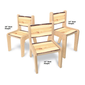 Nature View Live Edge Collection Chair, 10" Seat Height