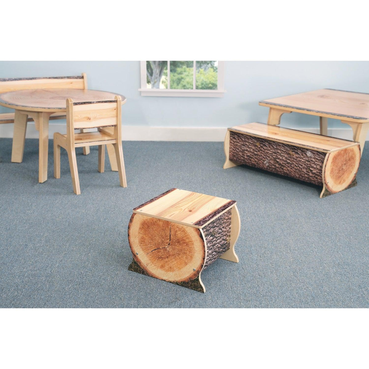 Nature View Live Edge Collection Small Log Bench, 12" High