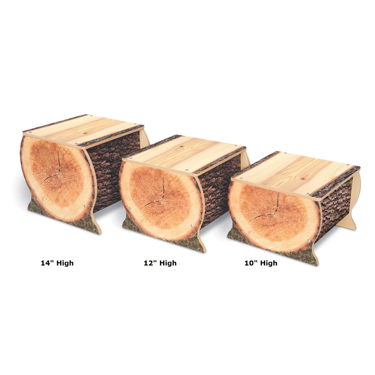 Nature View Live Edge Collection Small Log Bench, 10" High