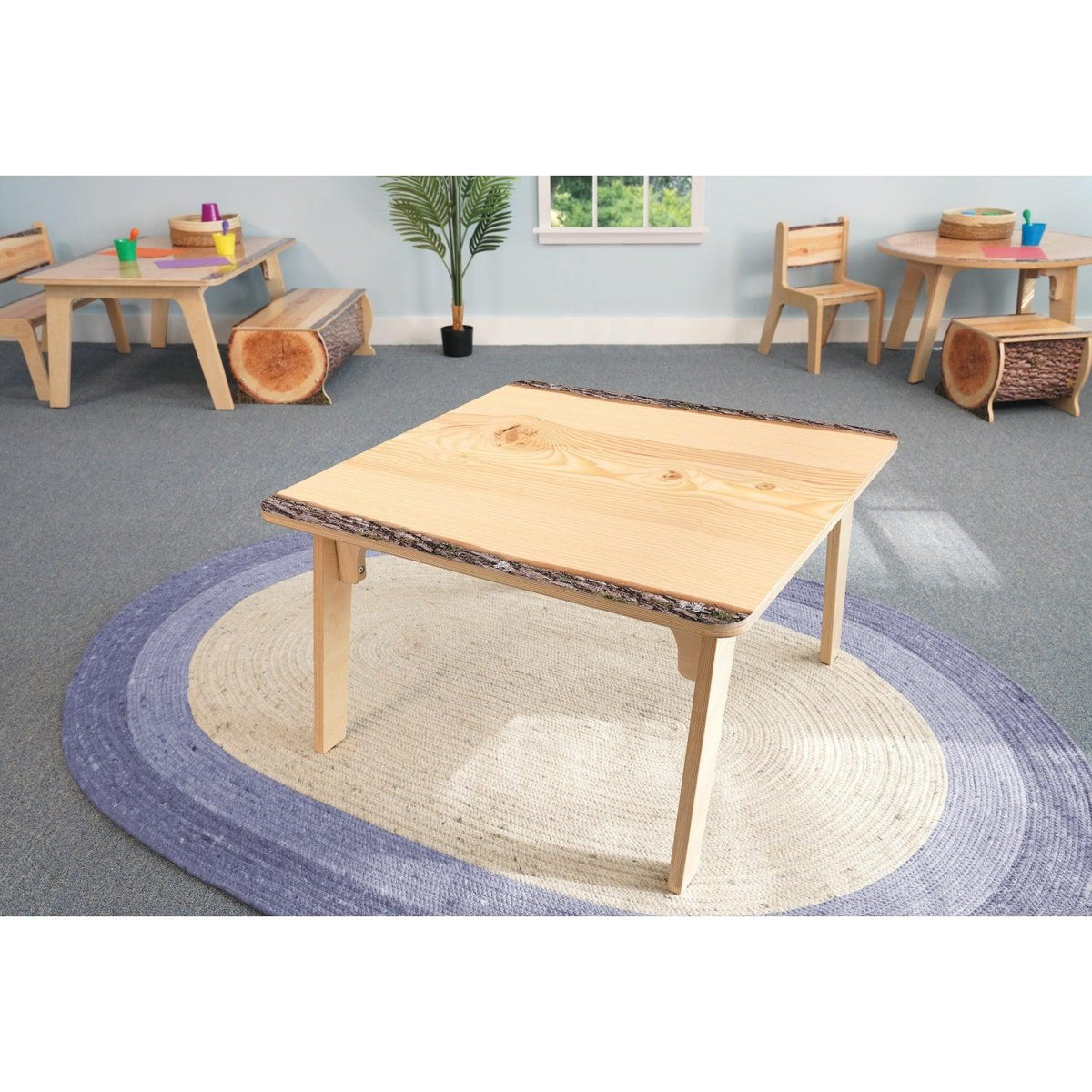 Nature View Live Edge Collection Square Table, 20" High
