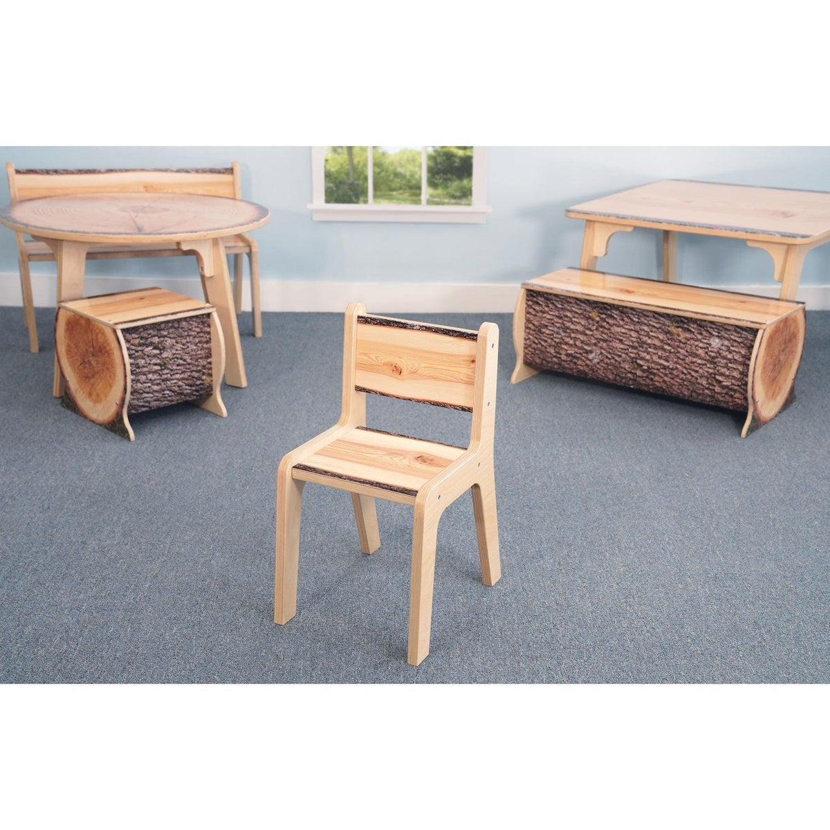 Nature View Live Edge Collection Chair, 14" Seat Height