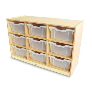 9 Tray Cubby Mobile Storage Cabinet with Gratnell Trays
