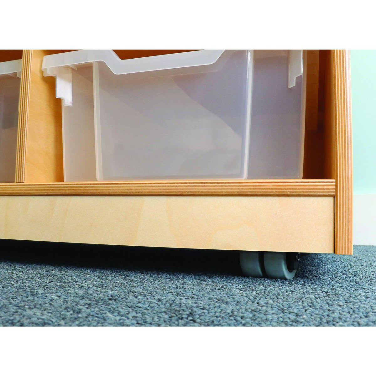 9 Tray Cubby Mobile Storage Cabinet with Gratnell Trays