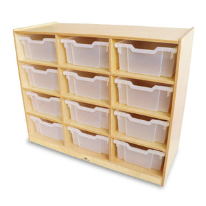 12 Tray Cubby Mobile Storage Cabinet with Gratnell Trays