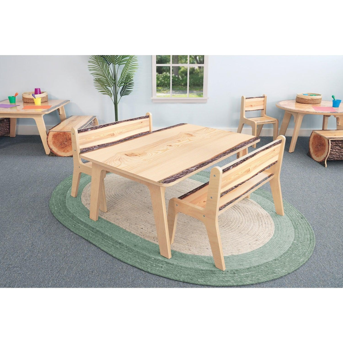 Nature View Live Edge Collection Rectangle Table, 22" High