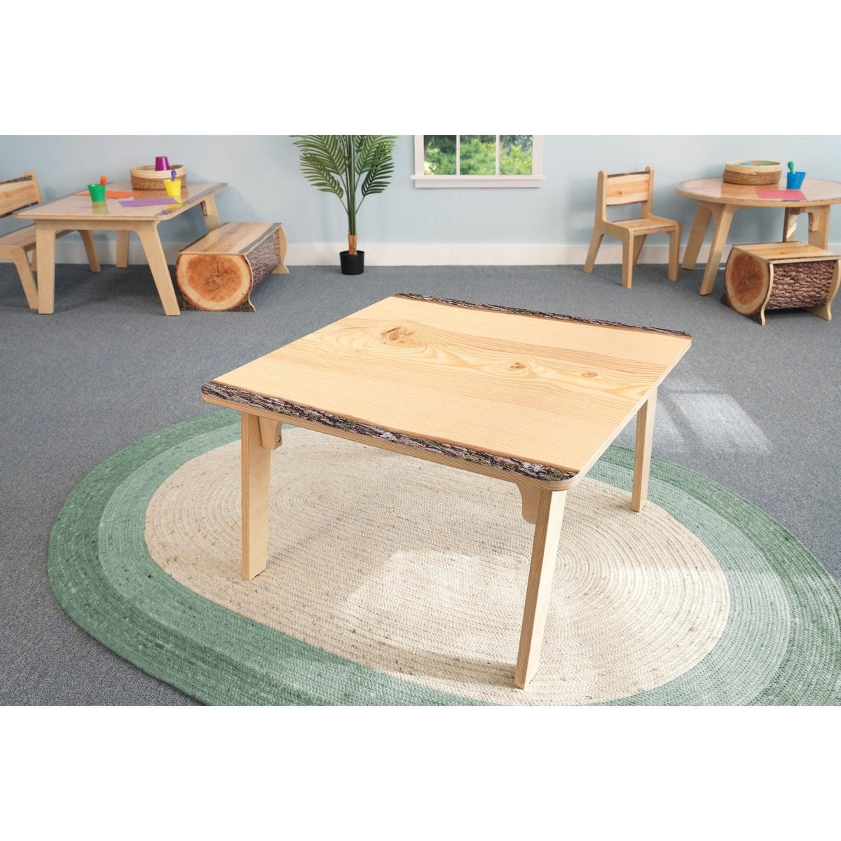 Nature View Live Edge Collection Square Table, 22" High