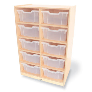 10 Cubby Mobile Tray Storage Cabinet