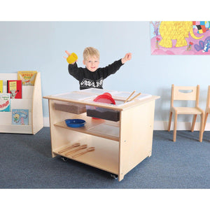 Deluxe Mobile Sensory Table With Trays And Lids