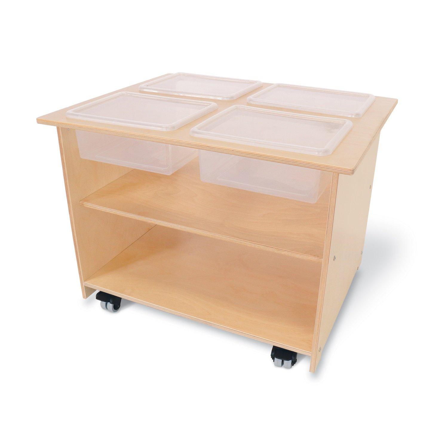Deluxe Mobile Sensory Table With Trays And Lids