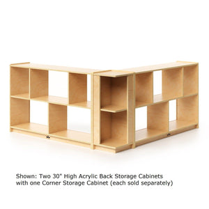 Acrylic Back Storage Cabinet, 30" High