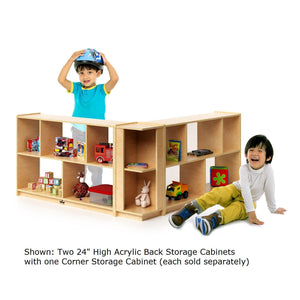 Acrylic Back Storage Cabinet, 24" High