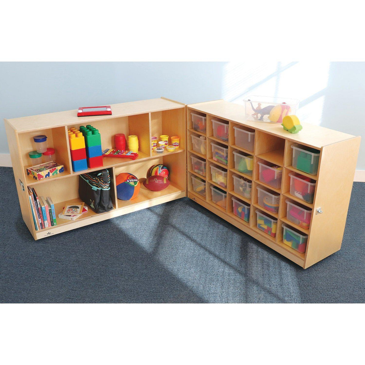 Fold And Roll Storage Cabinet with 20 Trays