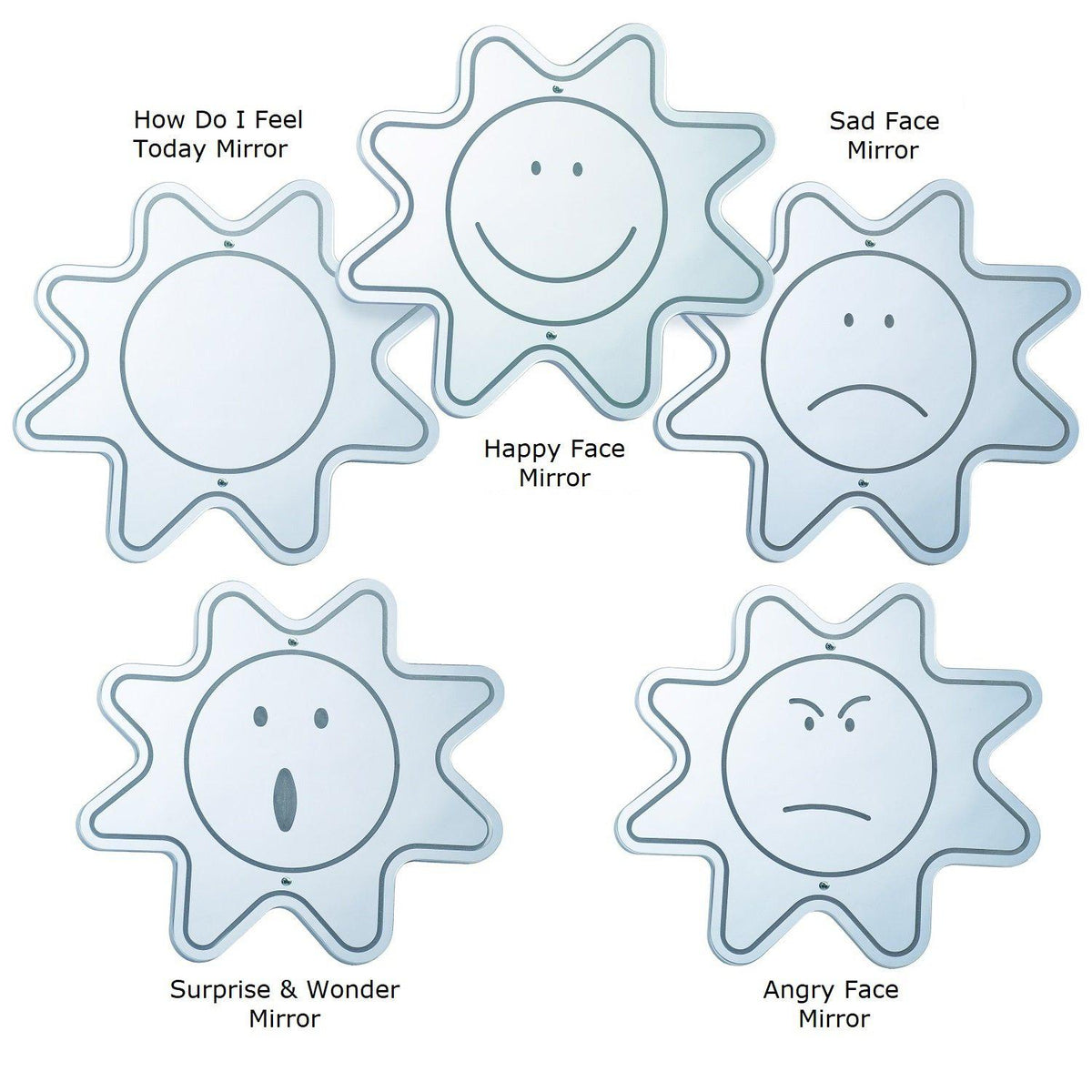 Acrylic Mood Mirrors, 5 Pack