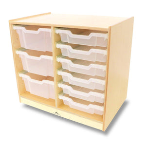 Clear Tray Double Column Mobile Storage Cabinet