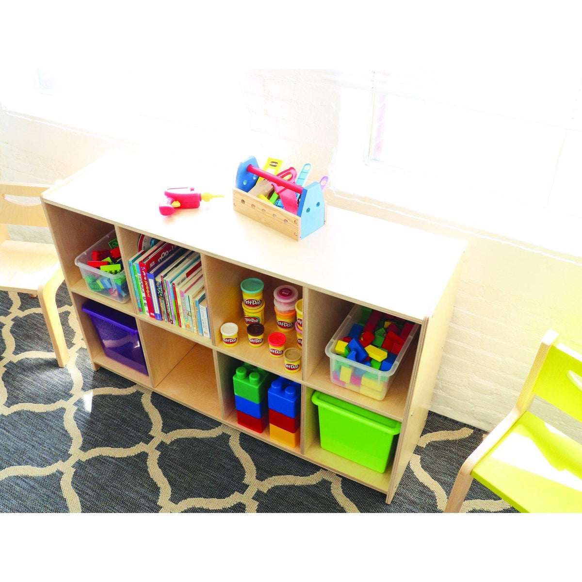 Eight Cubby Backpack Storage Cabinet