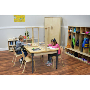 Four-Person Desk with Sneeze Guard, 36" x 48"