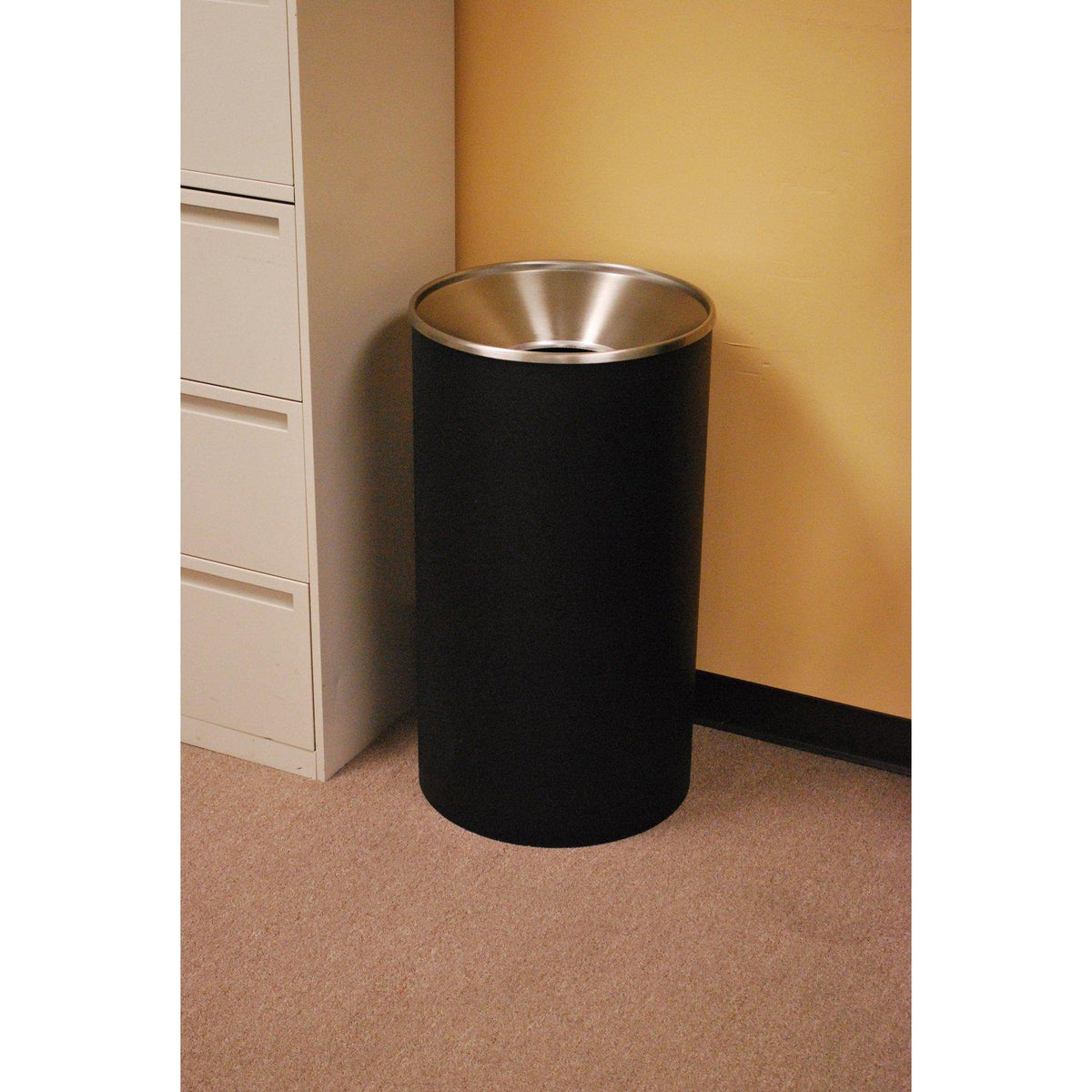 Premier Series 33 Gallon Steel Indoor Waste Receptacle, Textured Finish