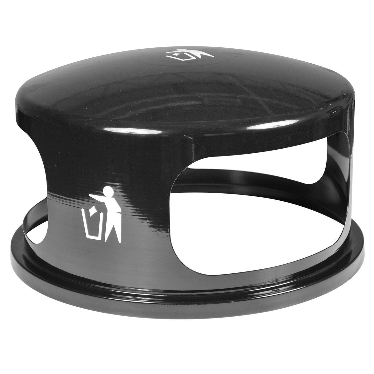 Landscape Series 34 Gallon Perforated Outdoor Trash Receptacle with Dome Top