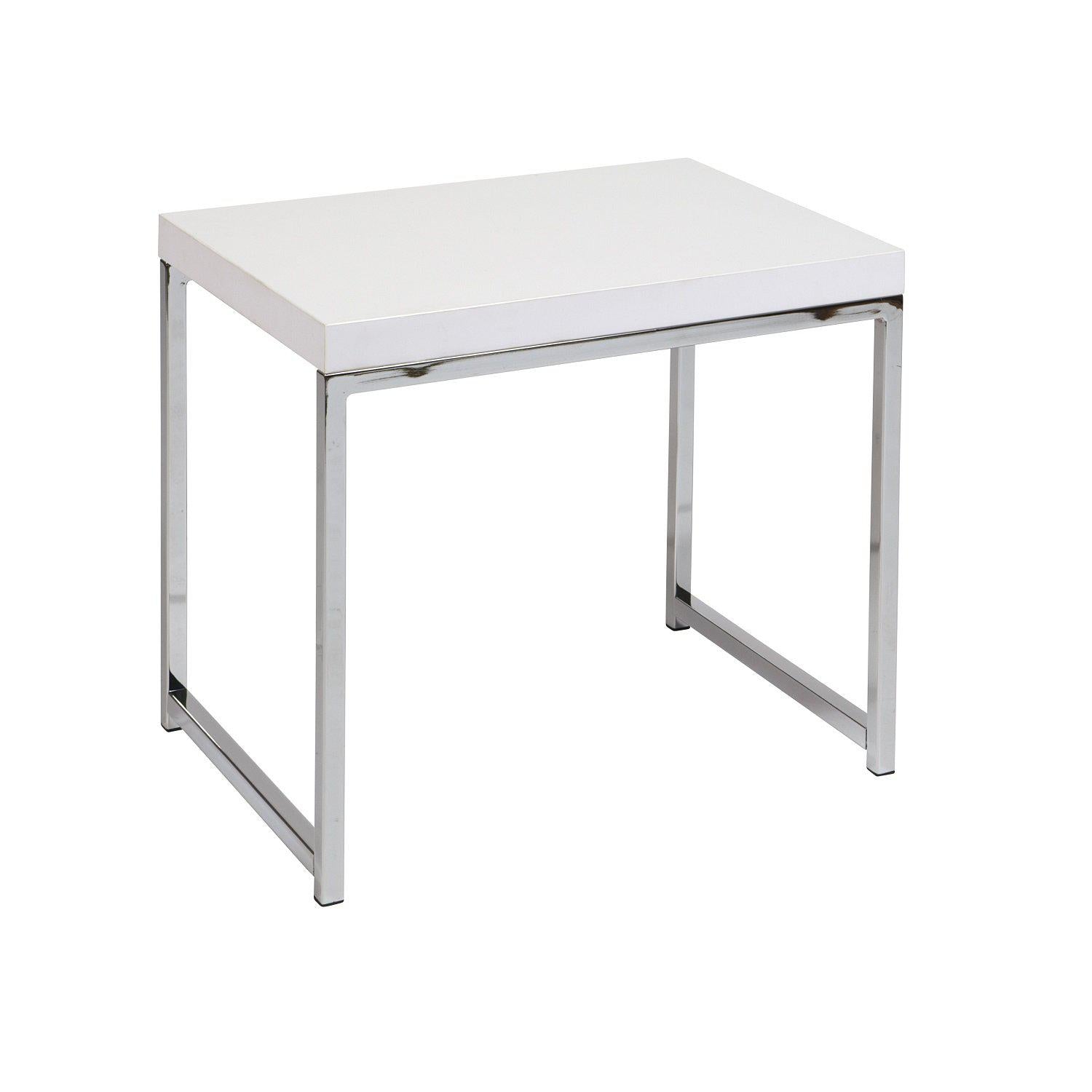 Wall Street End Table with Chrome Frame
