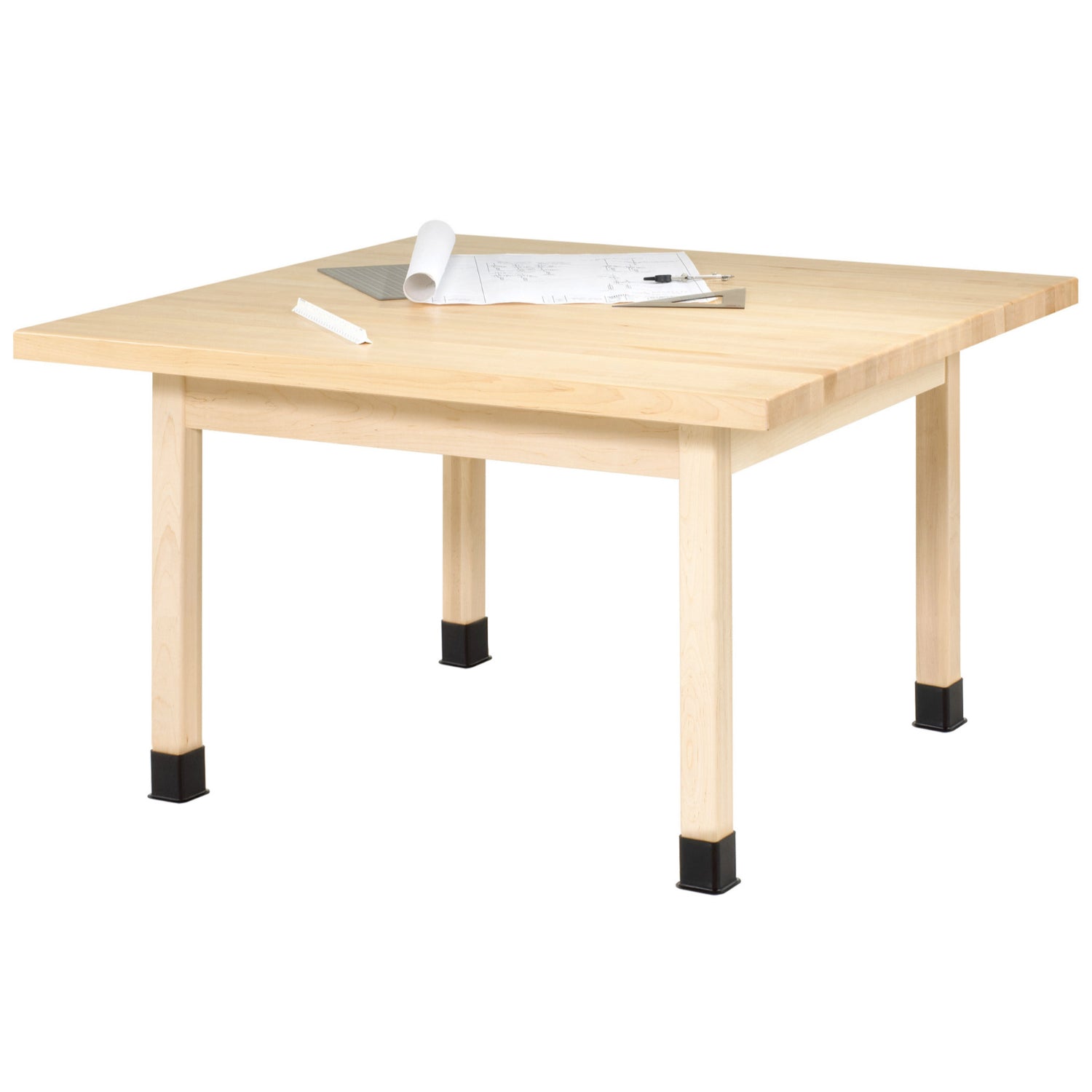 The Worktop Classic Elementary Height Four-Station Table, 26" H