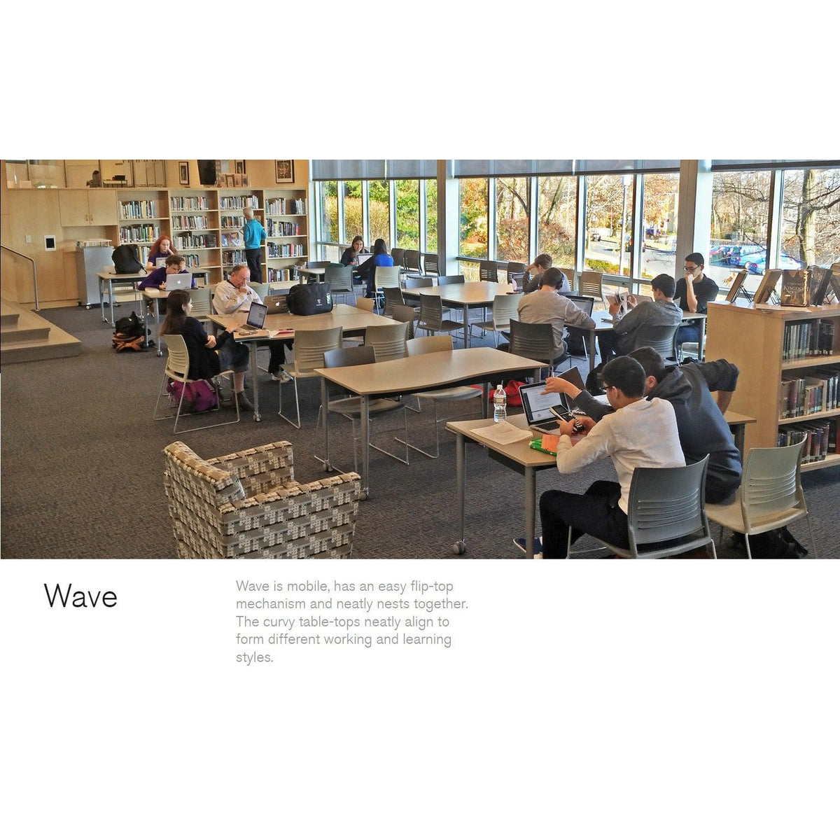 Muzo Kite® Wave Mobile Dry-Erase Flip-Top Folding/Nesting Table, Semi-Circle, 59" W x 32" D x 29" H