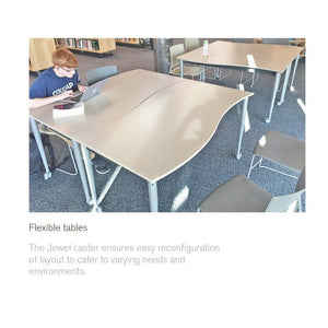 Muzo Kite® Wave Mobile Flip-Top Folding/Nesting Table, Semi-Circle, 59" W x 32" D x 29" H