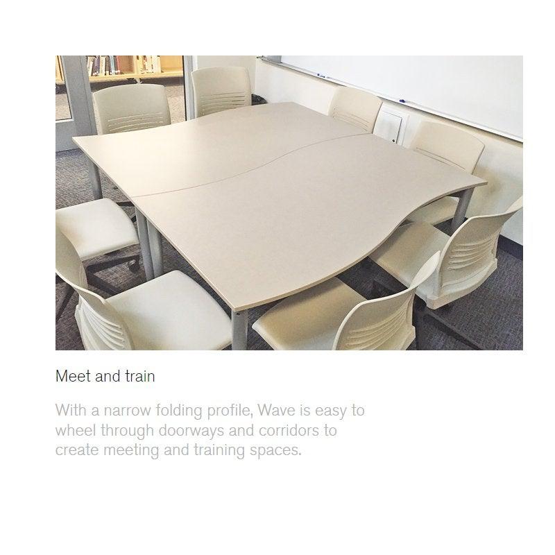 Muzo Kite® Wave Mobile Dry-Erase Flip-Top Folding/Nesting Table, Rectangle, 59" W x 34" D x 29" H