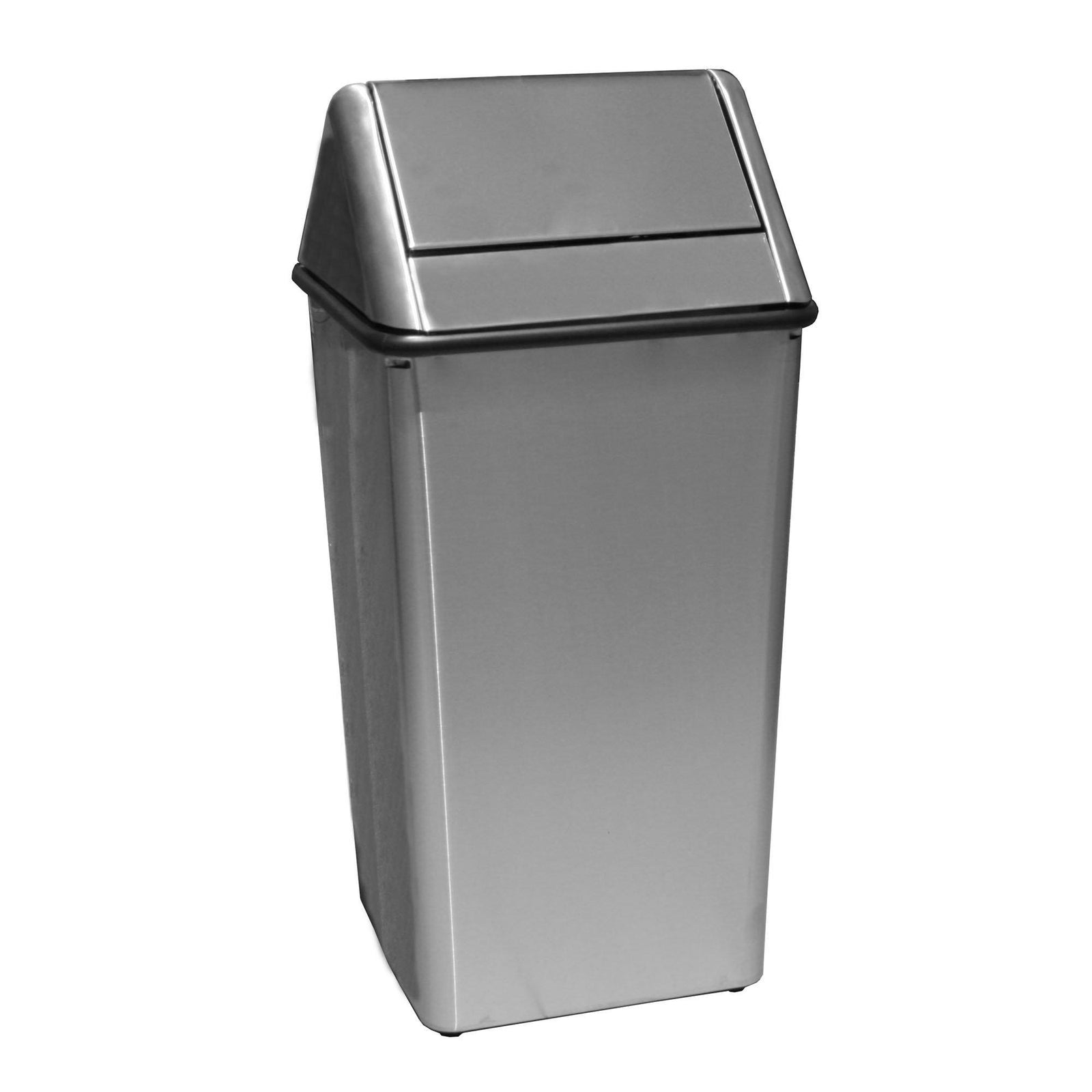 Waste Watcher Stainless Steel Swing Top Waste Receptacle, 13 Gallon Capacity