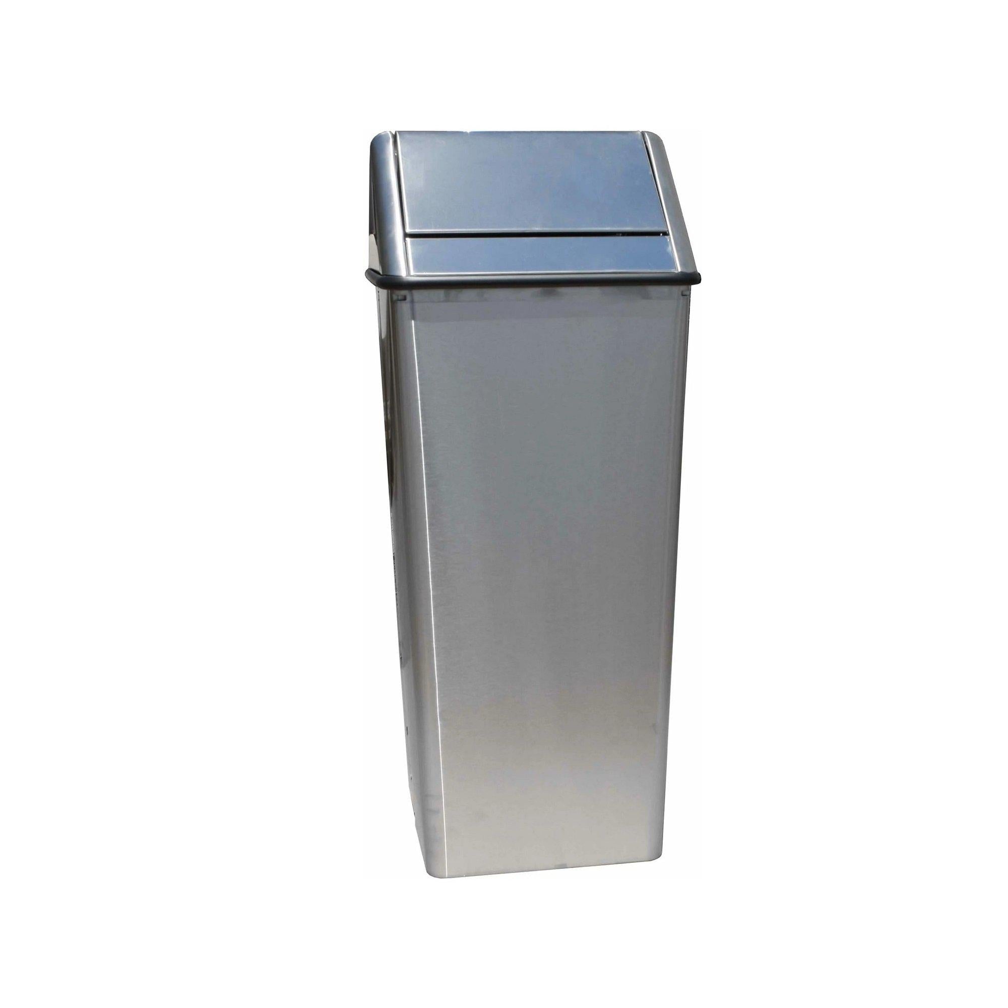 Waste Watcher Stainless Steel Swing Top Waste Receptacle, 21 Gallon Capacity
