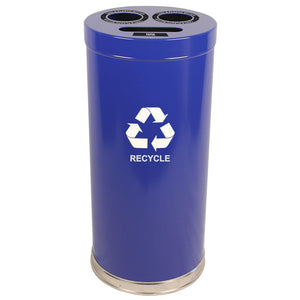 Emoti-Can Indoor Recycling Container, Three Openings, 24-Gallon Capacity