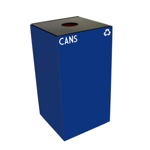 GeoCube Indoor Square Steel Recycling Receptacle, 28-Gallon Capacity, 15" x 15" x 28" H