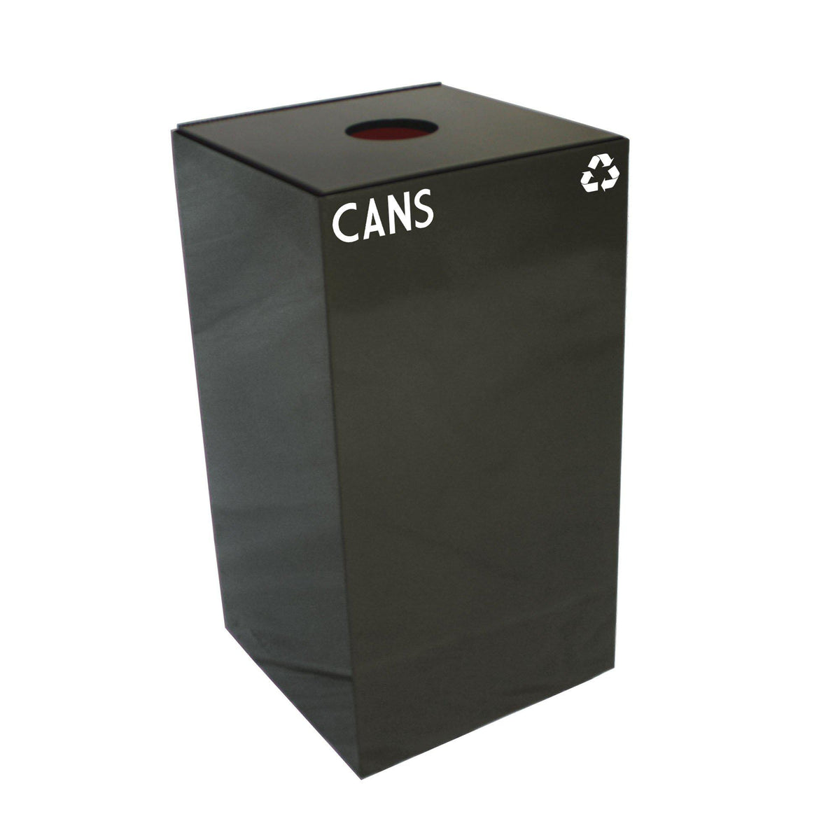 GeoCube Indoor Square Steel Recycling Receptacle, 28-Gallon Capacity, 15" x 15" x 28" H
