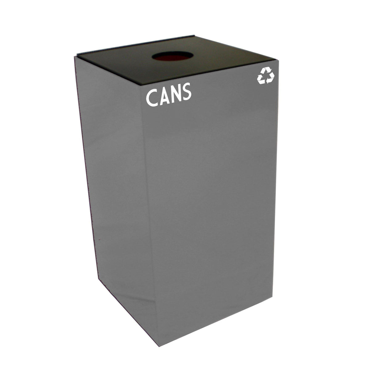 GeoCube Indoor Square Steel Recycling Receptacle, 28-Gallon Capacity, 15" x 15" x 28" H