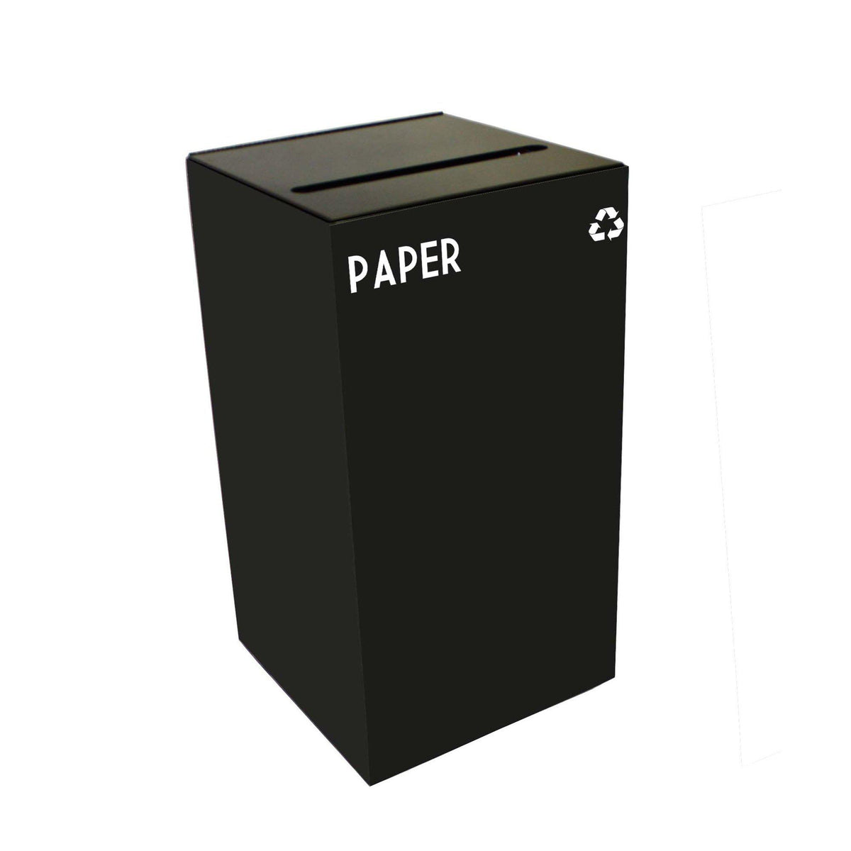 GeoCube Indoor Square Steel Recycling Receptacle, 28-Gallon Capacity, 15" x 15" x 28" H