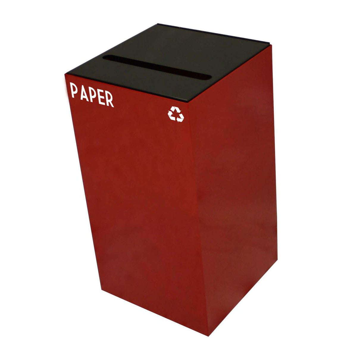 GeoCube Indoor Square Steel Recycling Receptacle, 28-Gallon Capacity, 15" x 15" x 28" H