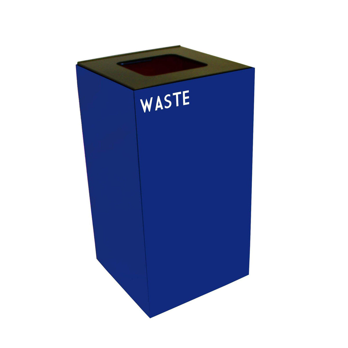 GeoCube Indoor Square Steel Recycling Receptacle, 28-Gallon Capacity, 15" x 15" x 28" H