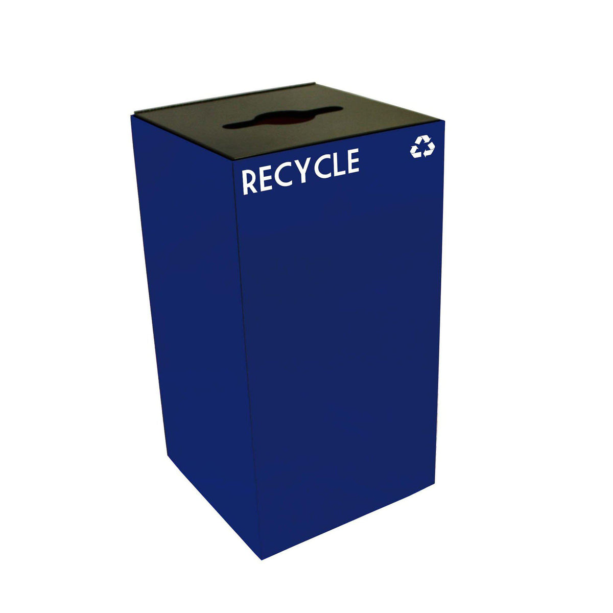 GeoCube Indoor Square Steel Recycling Receptacle, 28-Gallon Capacity, 15" x 15" x 28" H