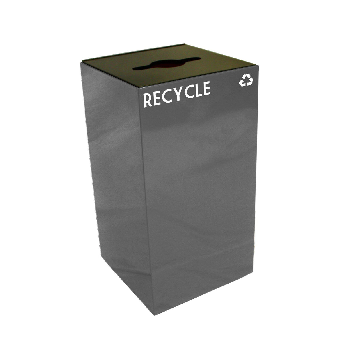 GeoCube Indoor Square Steel Recycling Receptacle, 28-Gallon Capacity, 15" x 15" x 28" H
