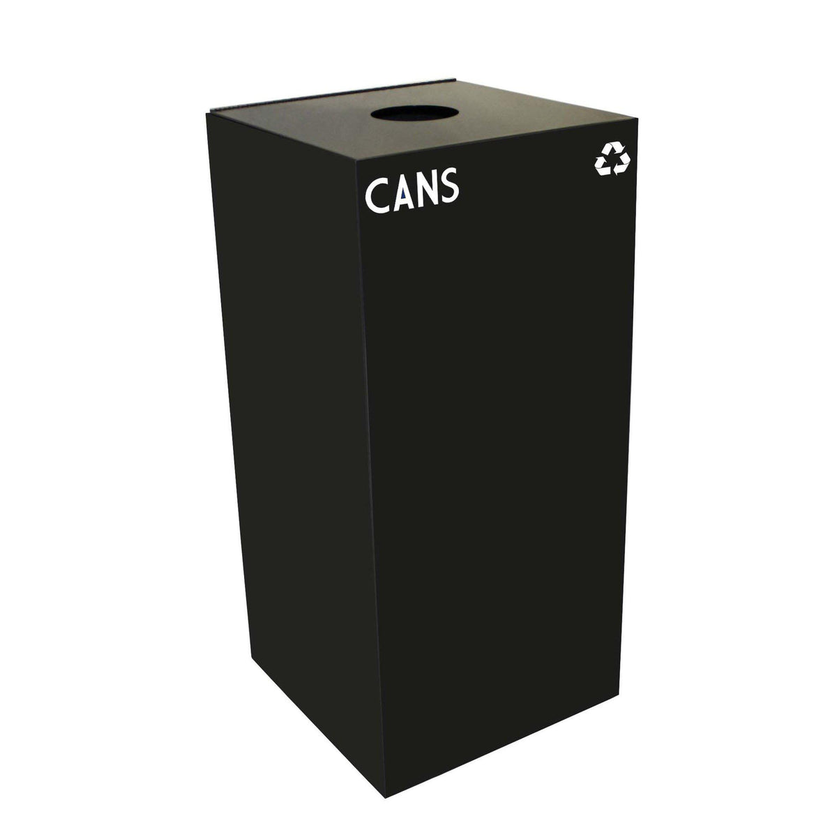 GeoCube Indoor Square Steel Recycling Receptacle, 32-Gallon Capacity, 15" x 15" x 32" H
