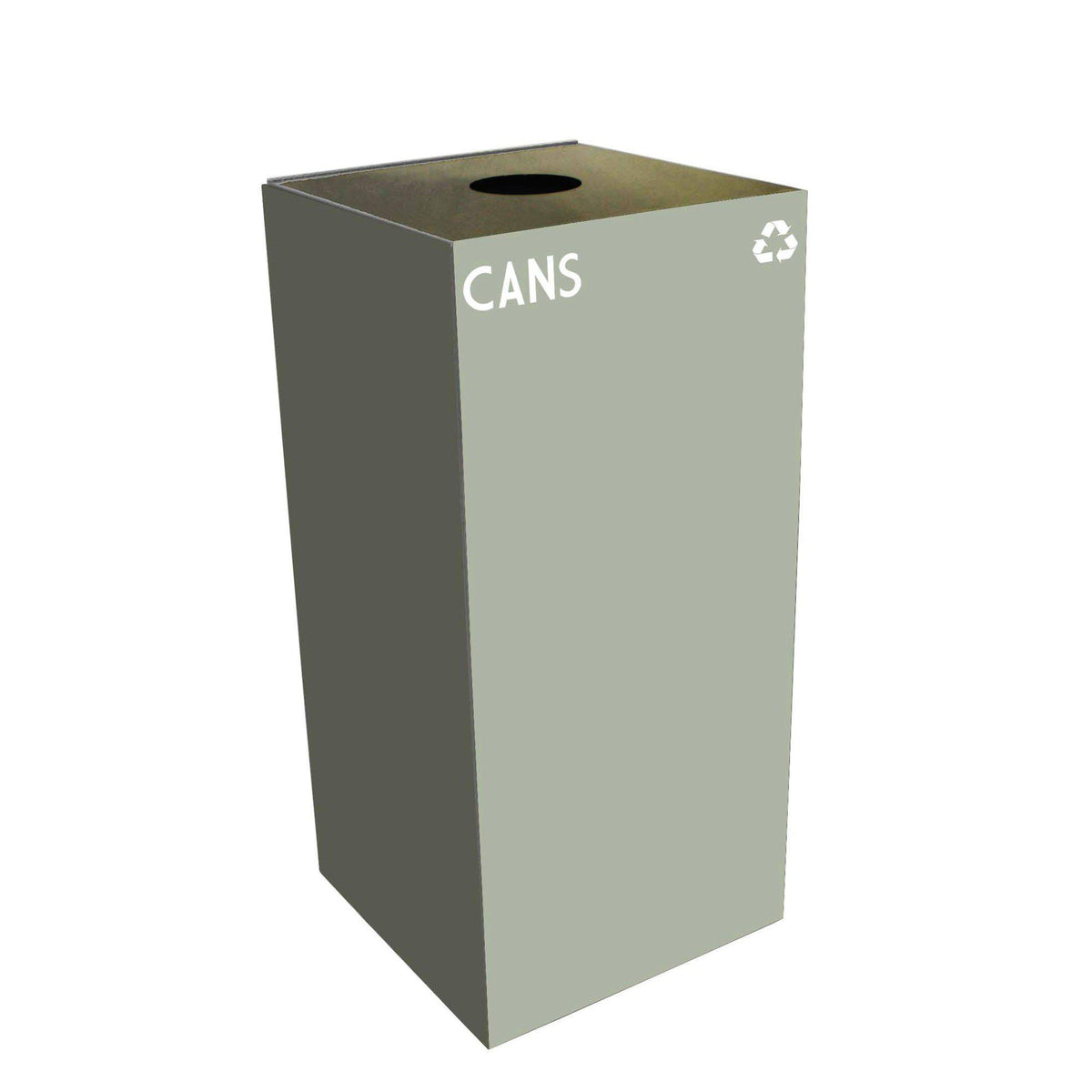 GeoCube Indoor Square Steel Recycling Receptacle, 32-Gallon Capacity, 15" x 15" x 32" H