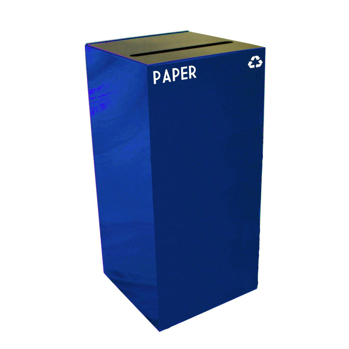 GeoCube Indoor Square Steel Recycling Receptacle, 32-Gallon Capacity, 15" x 15" x 32" H