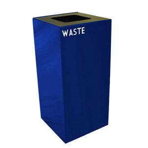 GeoCube Indoor Square Steel Recycling Receptacle, 32-Gallon Capacity, 15" x 15" x 32" H