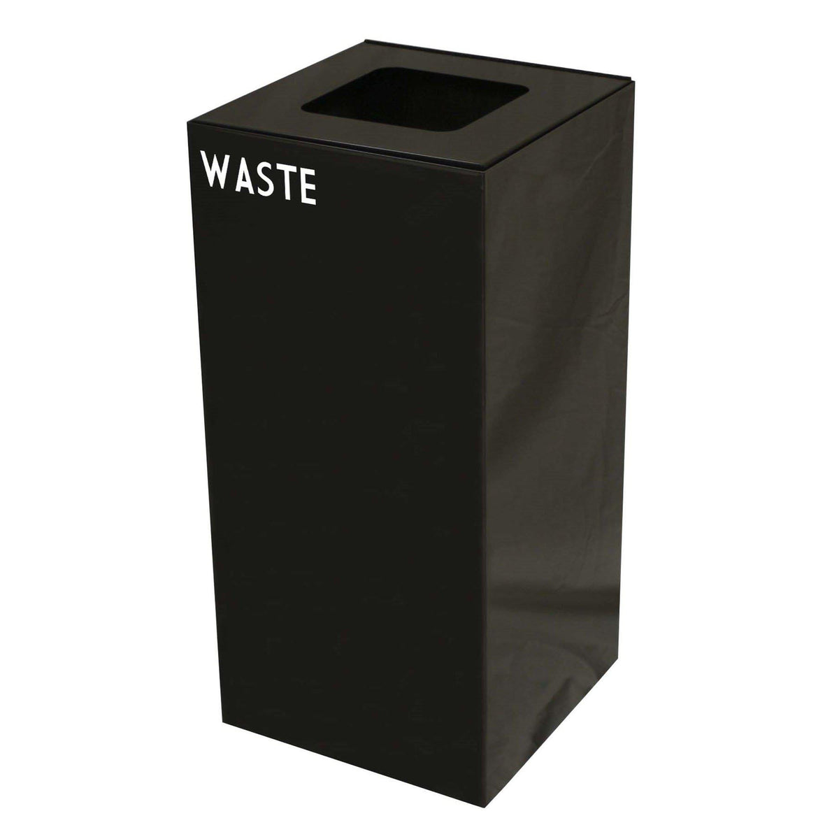 GeoCube Indoor Square Steel Recycling Receptacle, 32-Gallon Capacity, 15" x 15" x 32" H