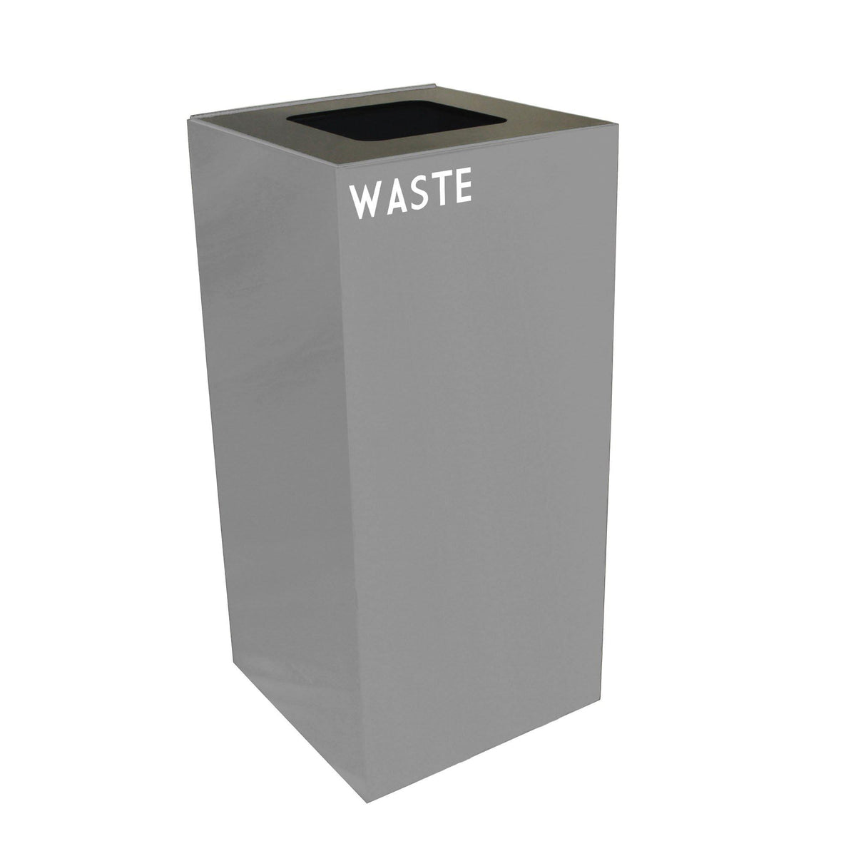 GeoCube Indoor Square Steel Recycling Receptacle, 32-Gallon Capacity, 15" x 15" x 32" H