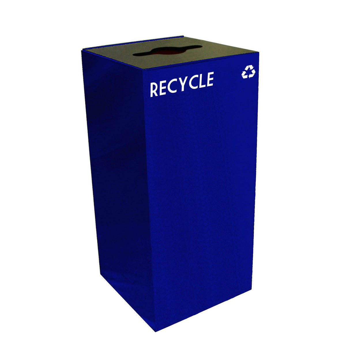 GeoCube Indoor Square Steel Recycling Receptacle, 32-Gallon Capacity, 15" x 15" x 32" H